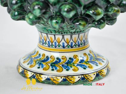 Pigna Siciliana Verde Rame in Ceramica di Caltagirone 24cm