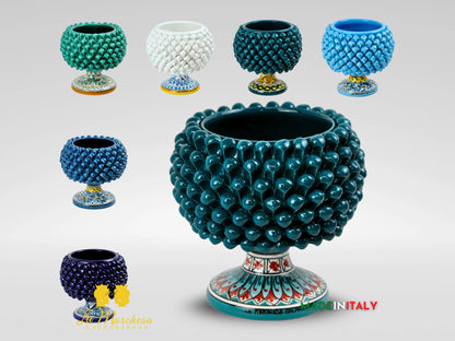 Portavaso Pigna Siciliana in Ceramica di Caltagirone 25cm - Vari Colori