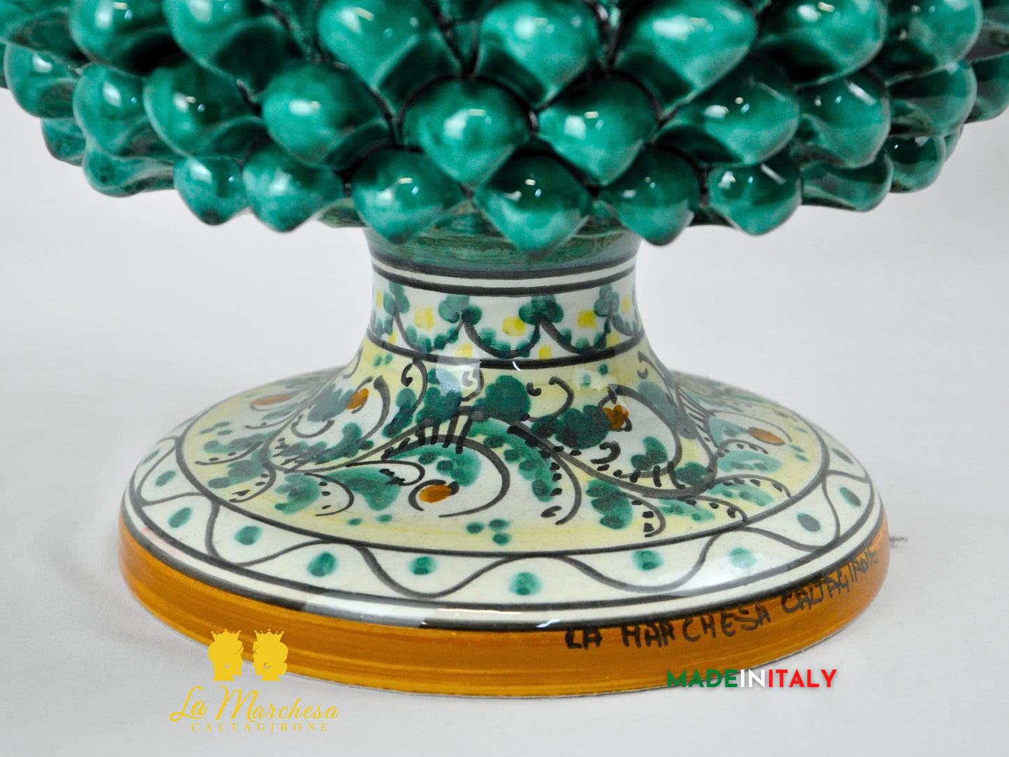 Portavaso Pigna Siciliana in Ceramica di Caltagirone 25cm - Vari Colori