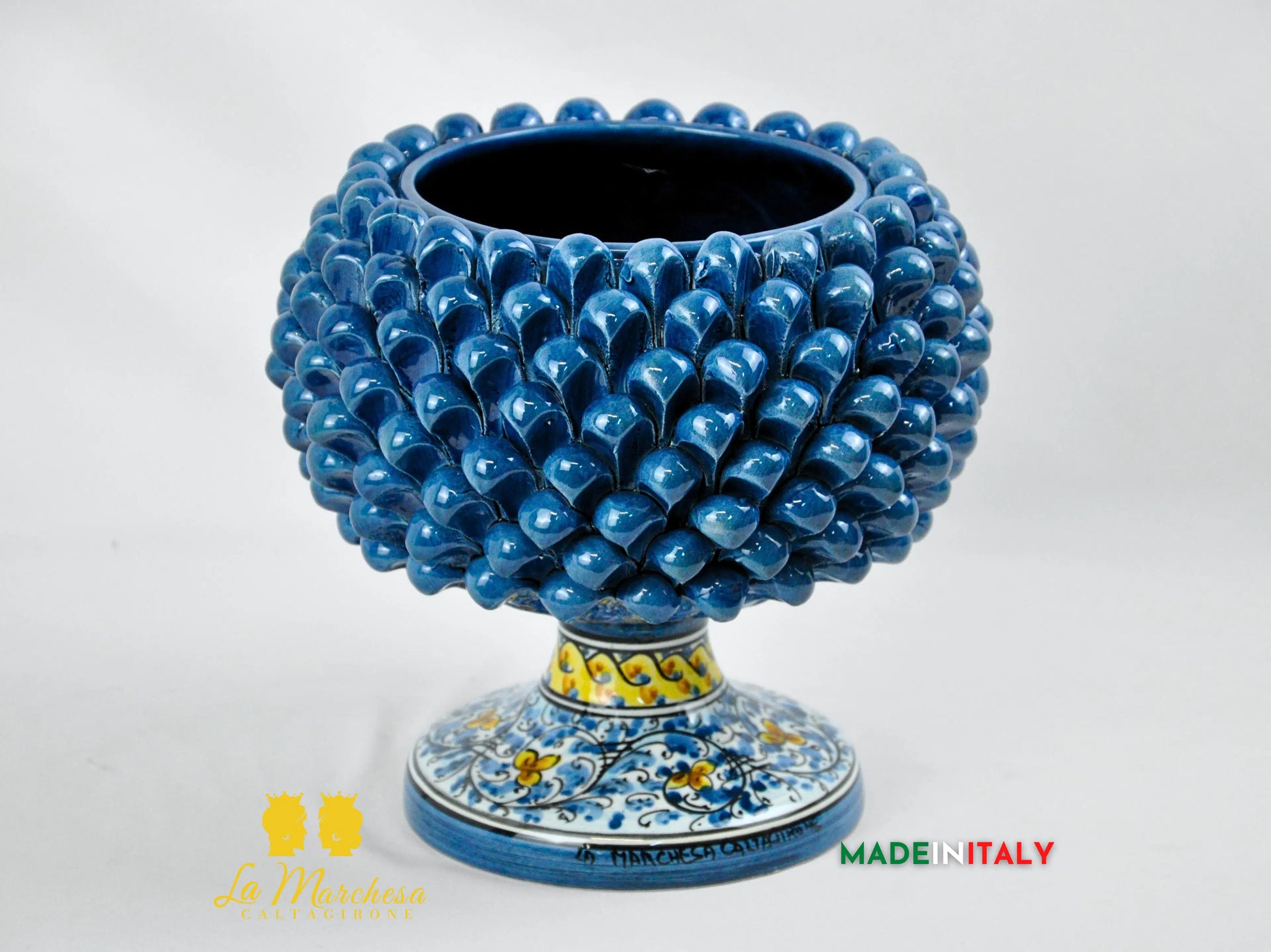 Portavaso Pigna Siciliana in Ceramica di Caltagirone 25cm - Vari Colori