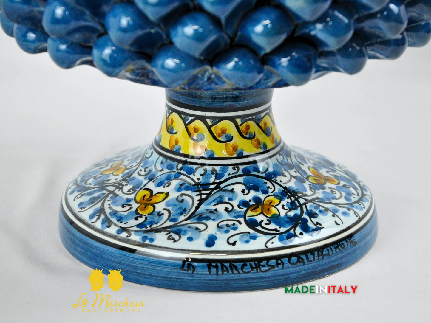 Portavaso Pigna Siciliana in Ceramica di Caltagirone 25cm - Vari Colori