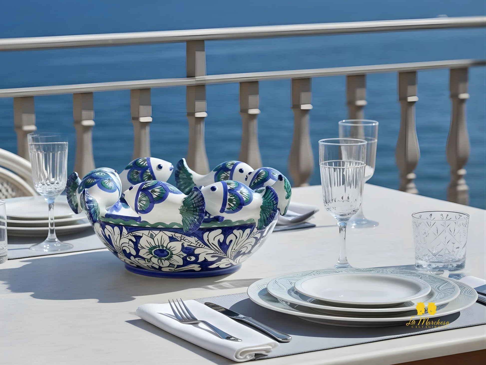 Ciotola Centrotavola Decorata in Ceramica di Caltagirone – Vari Modelli