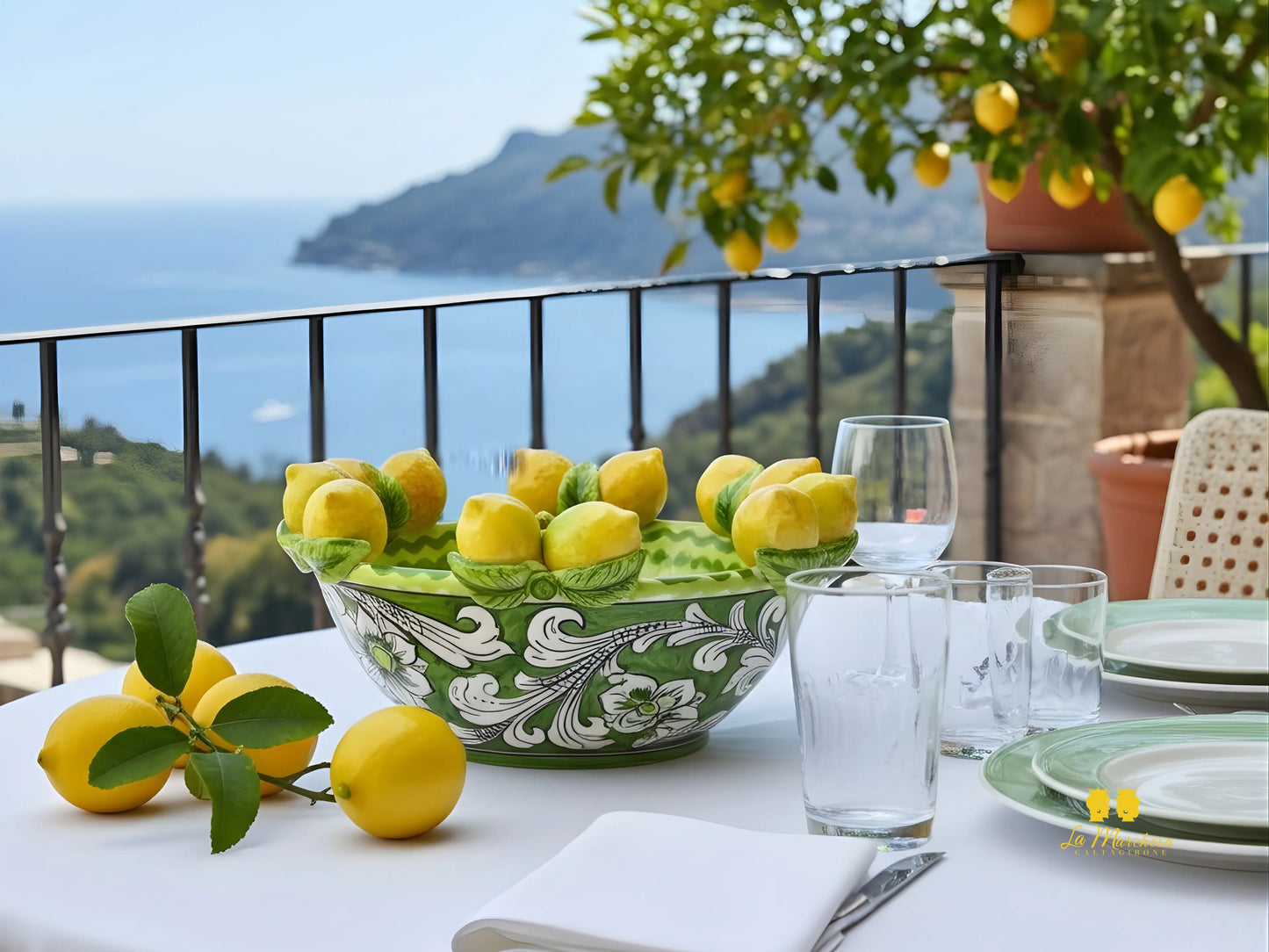 Ciotola Centrotavola Decorata in Ceramica di Caltagirone – Vari Modelli