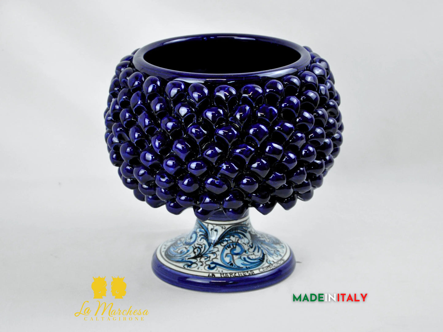 Portavaso Pigna Siciliana in Ceramica di Caltagirone 25cm - Vari Colori