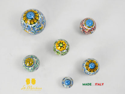 Uovo in Ceramica di Caltagirone Decoro '600 - Varie Misure