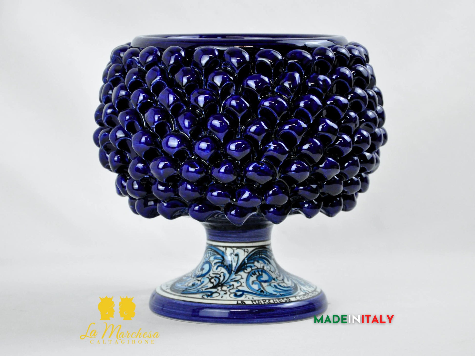 Portavaso Pigna Siciliana in Ceramica di Caltagirone 25cm - Vari Colori