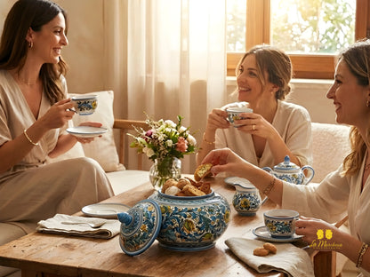 Biscottiera Decorata in Ceramica di Caltagirone 22cm - Vari Decori