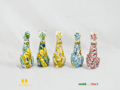 Gatto in Ceramica di Caltagirone vari colori cm15