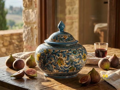 Biscottiera Decorata in Ceramica di Caltagirone 22cm - Vari Decori