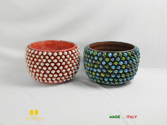 Portavasi pigna Siciliana in Ceramica di Caltagirone Madreperla 28cm senza piede - Vari Modelli