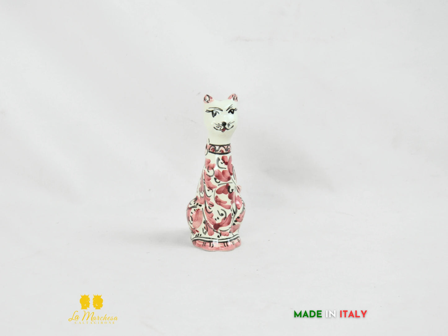 Gatto in Ceramica di Caltagirone vari colori cm15