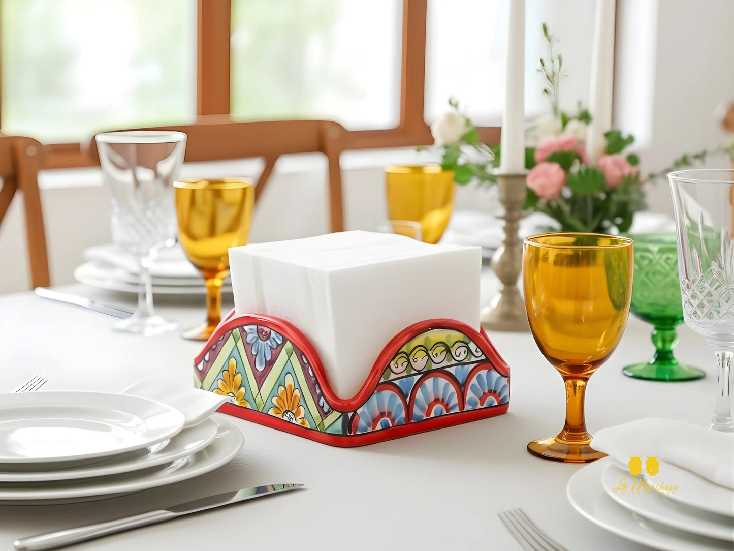 Porta Tovaglioli in Ceramica di Caltagirone - Vari Decori