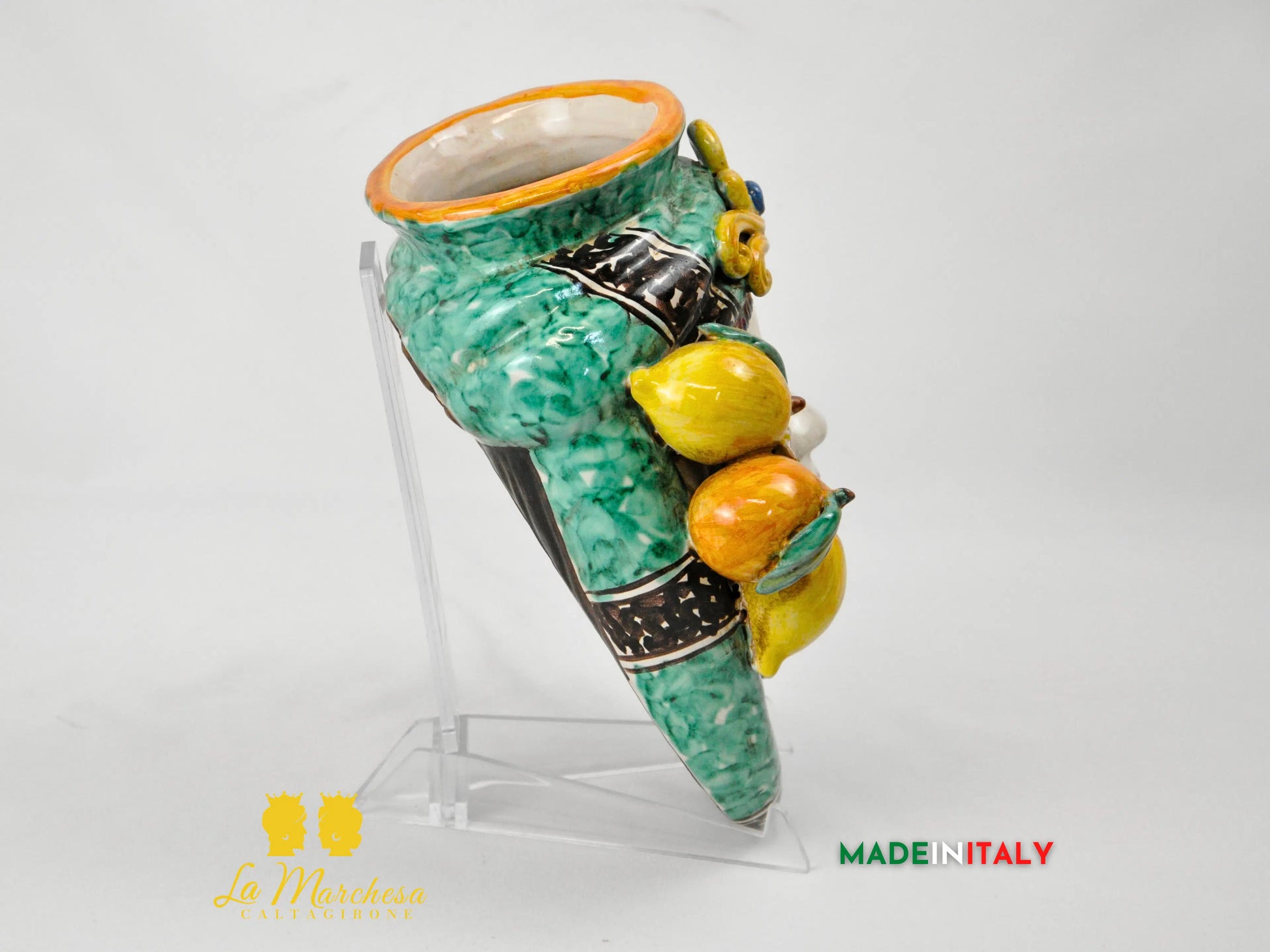 Teste di Moro in Ceramica di Caltagirone da Parete 28cm
