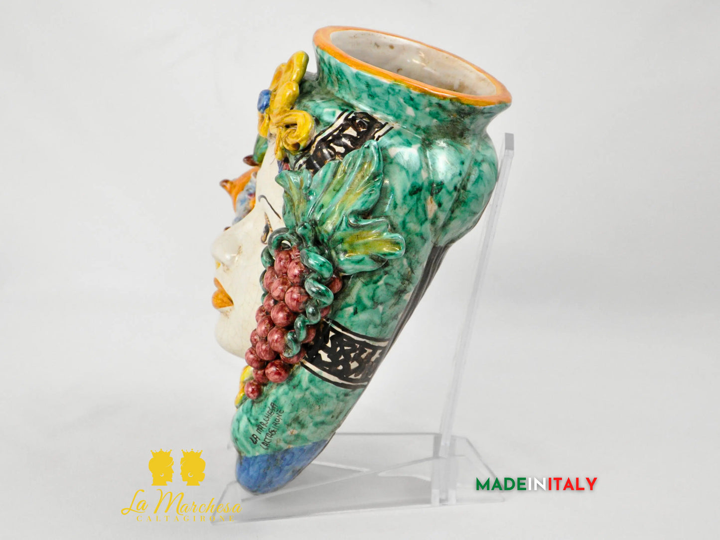 Teste di Moro in Ceramica di Caltagirone da Parete 28cm
