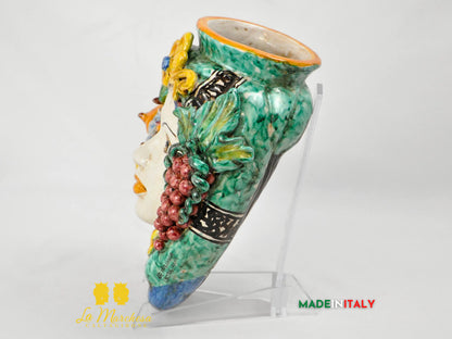 Teste di Moro in Ceramica di Caltagirone da Parete 28cm