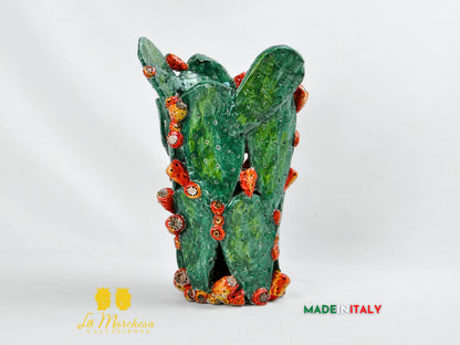 Vaso Fichi D'India in Ceramica di Caltagirone 32cm