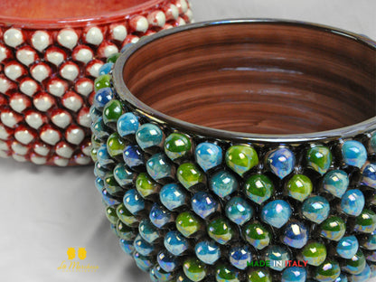 Portavasi pigna Siciliana in Ceramica di Caltagirone Madreperla 28cm senza piede - Vari Modelli