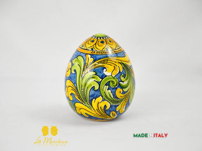 Uovo Blu in Ceramica di Caltagirone - Varie Misure