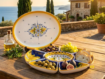 Antipastiera Cena Fredda in Ceramica di Caltagirone - Vari Decori