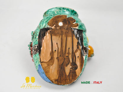 Teste di Moro in Ceramica di Caltagirone da Parete 28cm