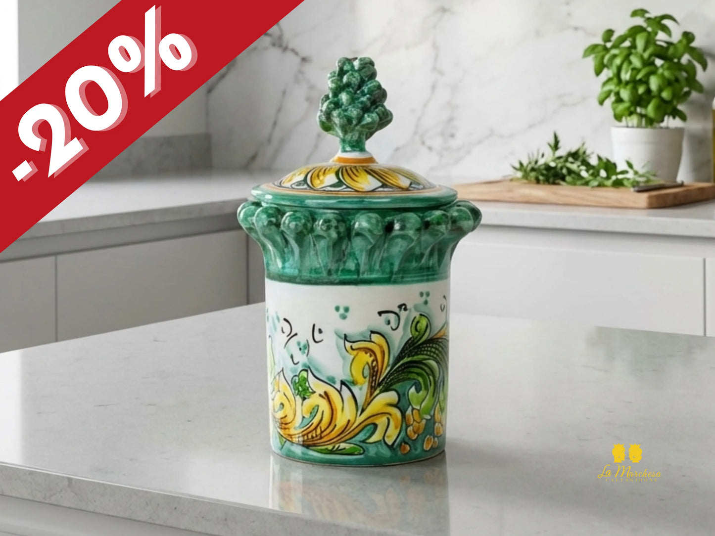 Barattolo Pigna Contenitore in Ceramica di Caltagirone