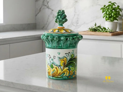 Barattolo Contenitore Pigna in Ceramica di Caltagirone