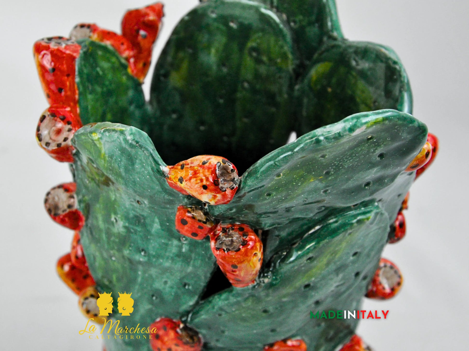 Vaso Fichi D'India in Ceramica di Caltagirone 32cm