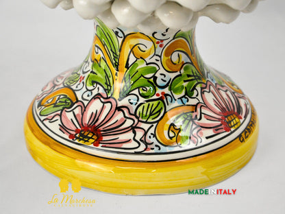 Pigna Siciliana in Ceramica di Caltagirone Applicazioni Fiori - Vari Modelli