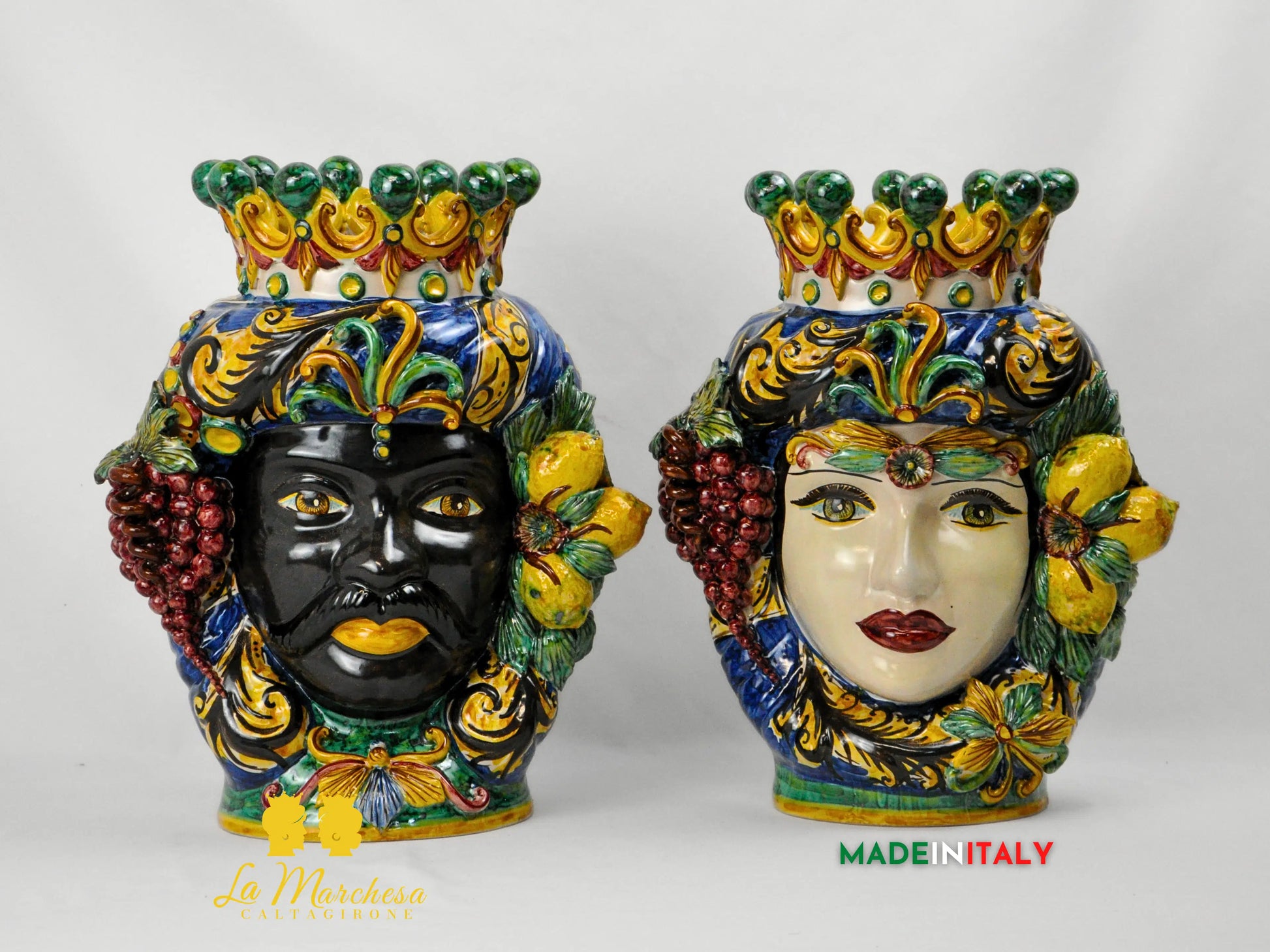 Teste di Moro Taormina Frutta in Ceramica di Caltagirone - Vari Modelli