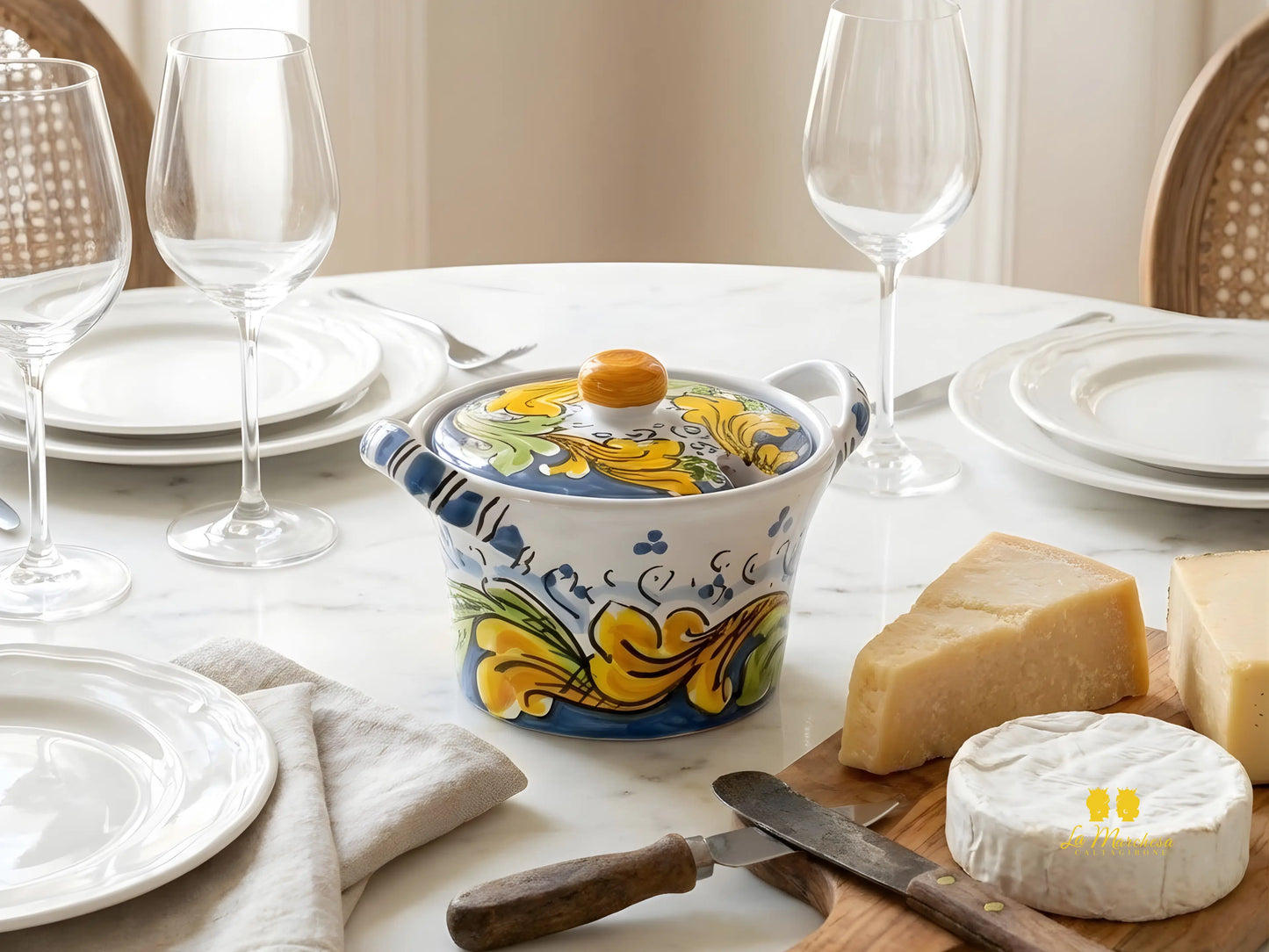 Formaggiera Zuccheriera in Ceramica di Caltagirone - Vari Decori