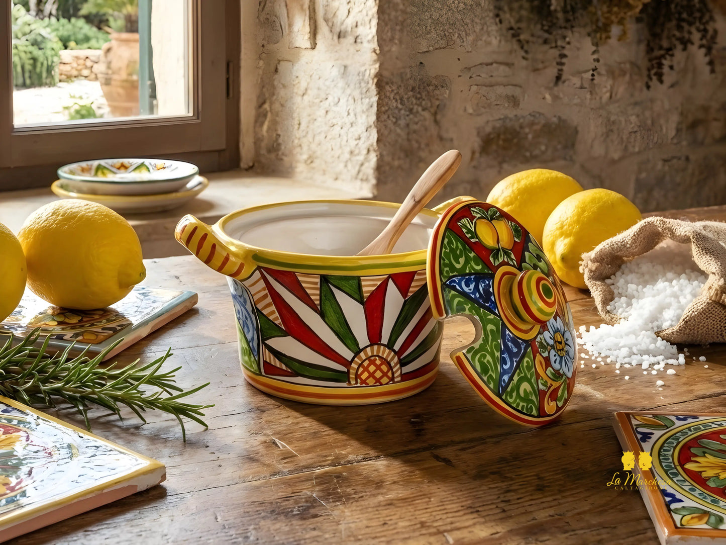 Formaggiera Zuccheriera in Ceramica di Caltagirone - Vari Decori