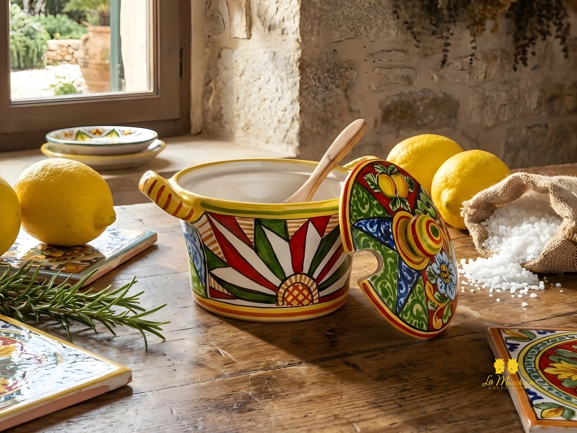 Formaggiera Zuccheriera in Ceramica di Caltagirone - Vari Decori