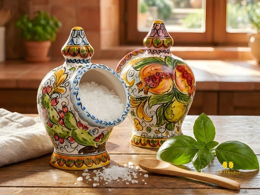 Contenitore Saliera Siciliana Ceramica di Caltagirone - Varie Misure