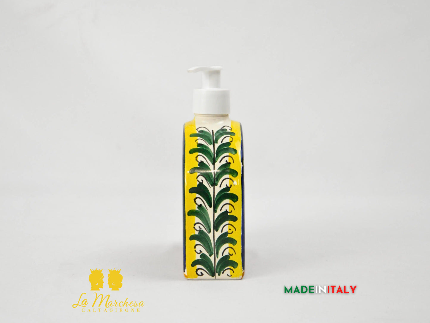 Dispenser Sapone Liquido Decorato in Ceramica di Caltagirone 12cm - Vari Decori