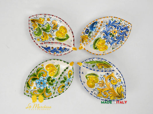 Piatto Antipastiera in Ceramica di Caltagirone Foglia