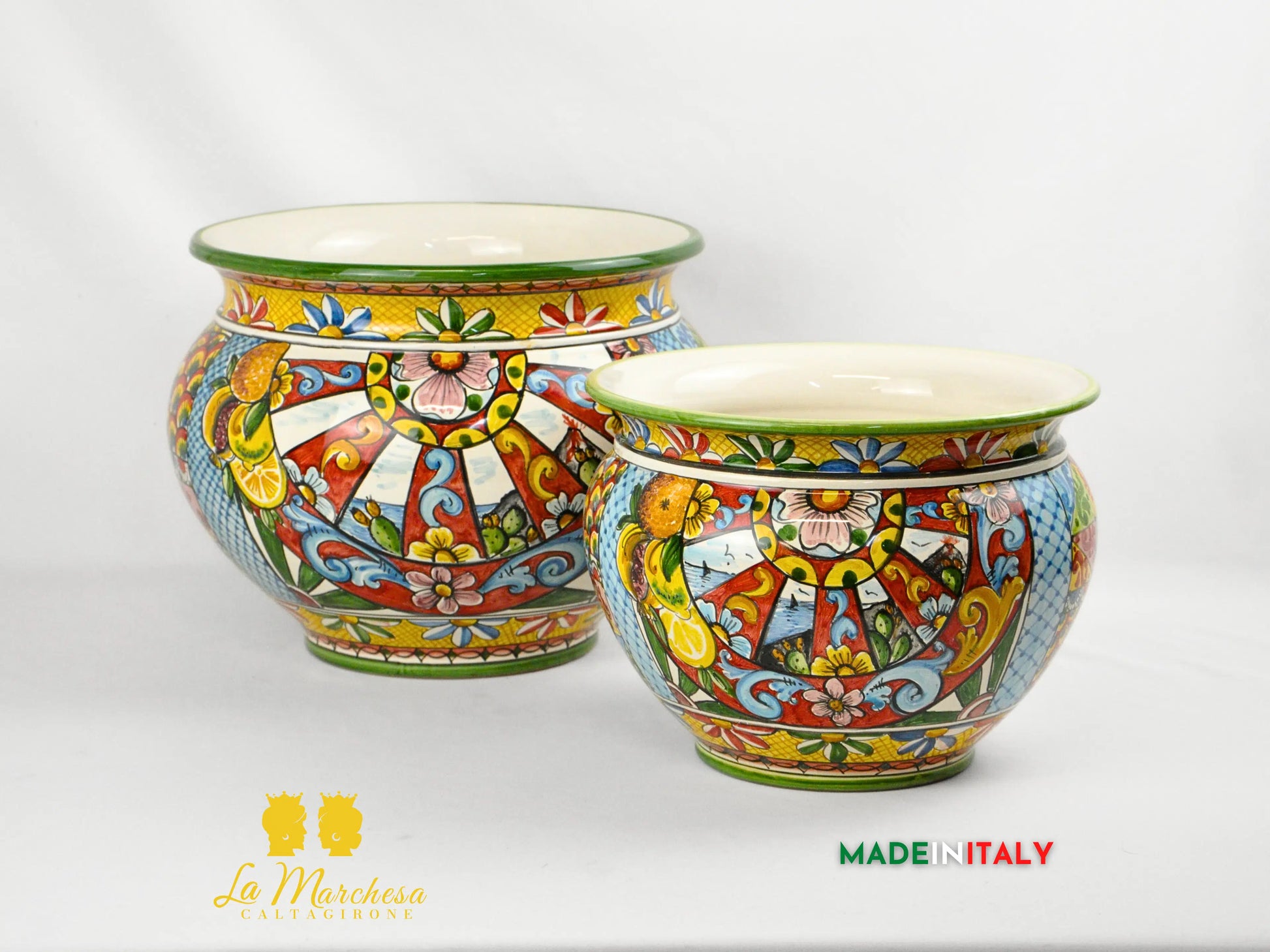Portavaso in Ceramica di Caltagirone Carretto Siciliano - Varie Misure