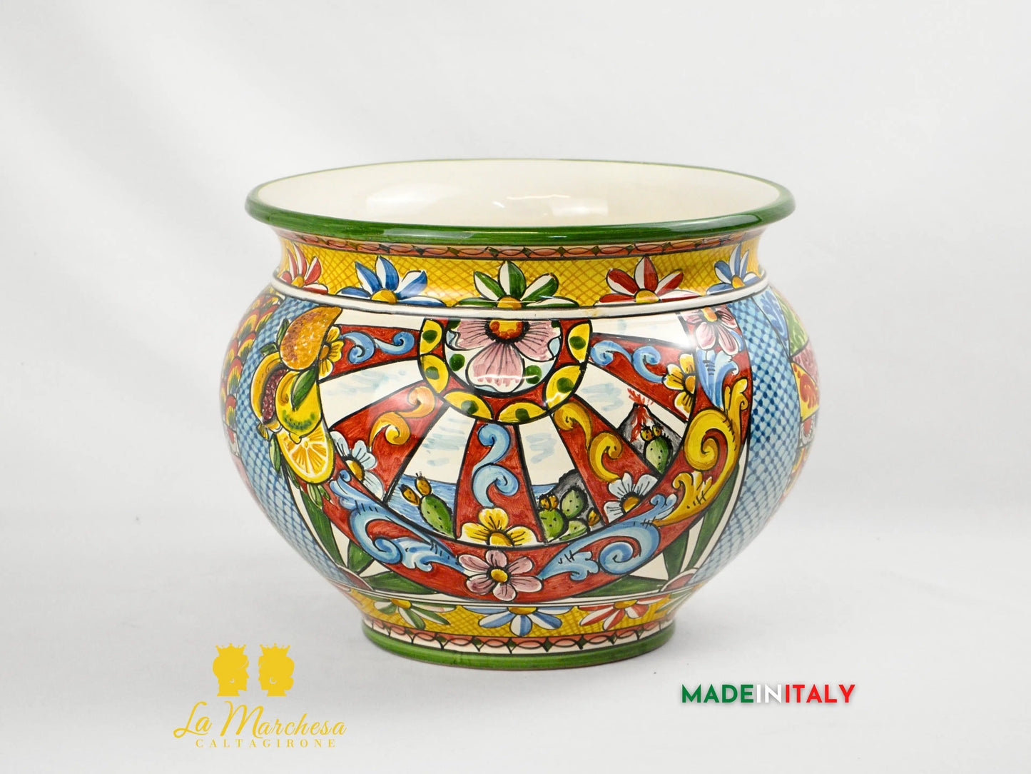 Portavaso in Ceramica di Caltagirone Carretto Siciliano - Varie Misure