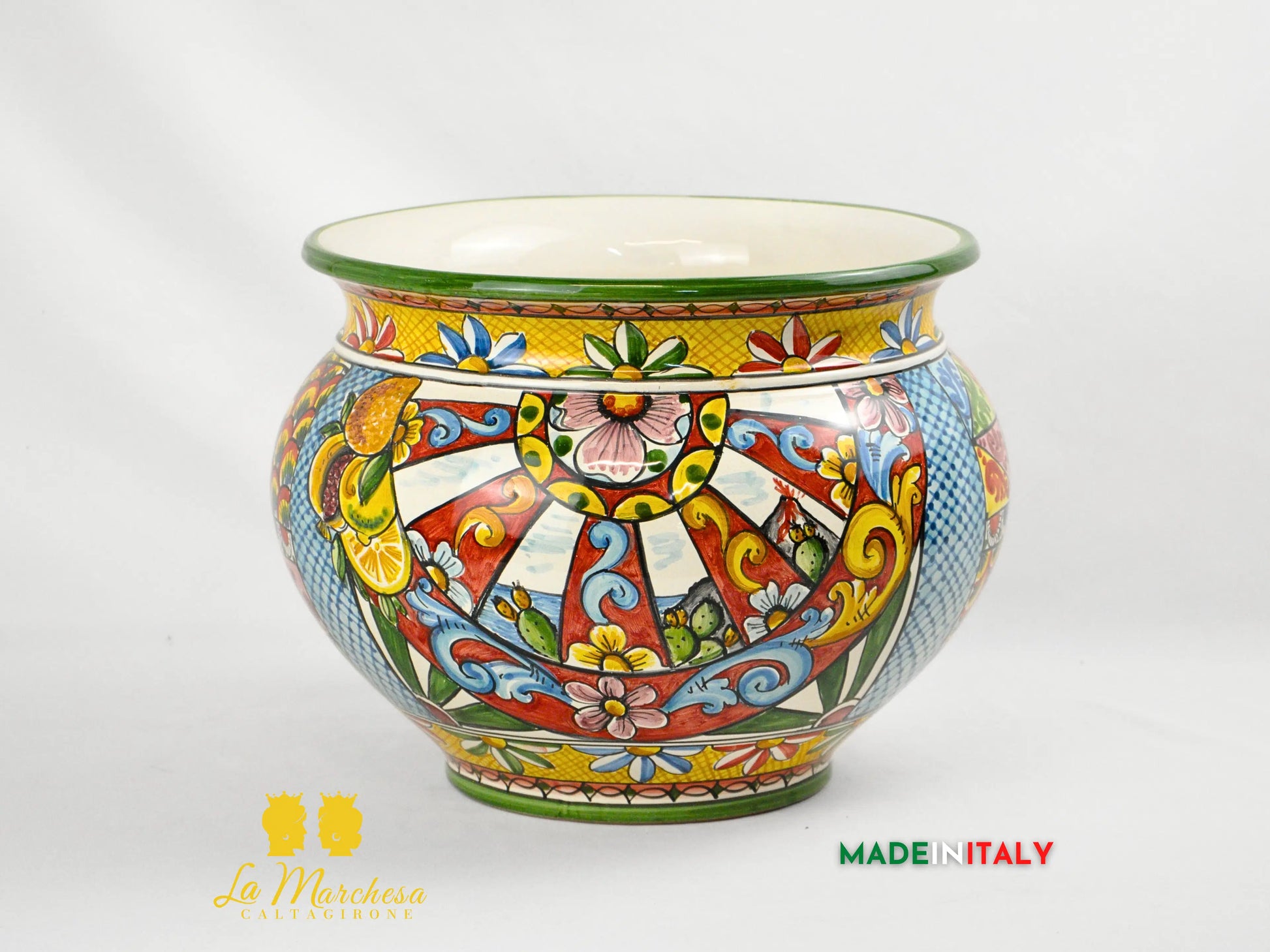 Portavaso in Ceramica di Caltagirone Carretto Siciliano - Varie Misure