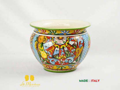 Portavaso in Ceramica di Caltagirone Carretto Siciliano - Varie Misure