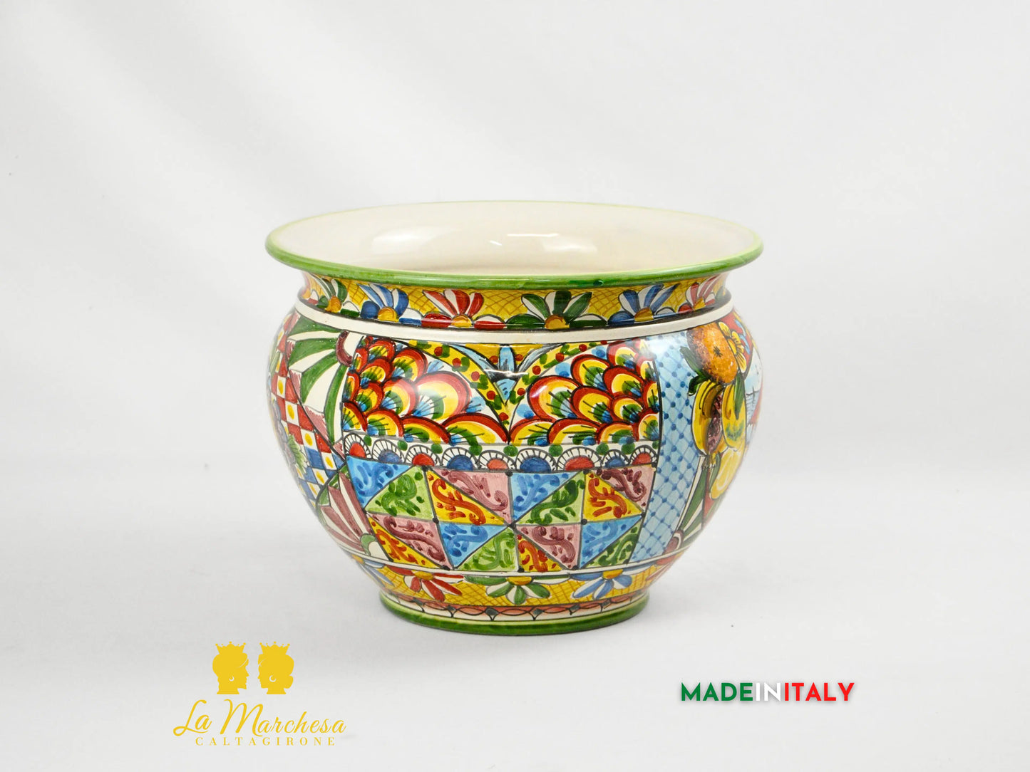 Portavaso in Ceramica di Caltagirone Carretto Siciliano - Varie Misure