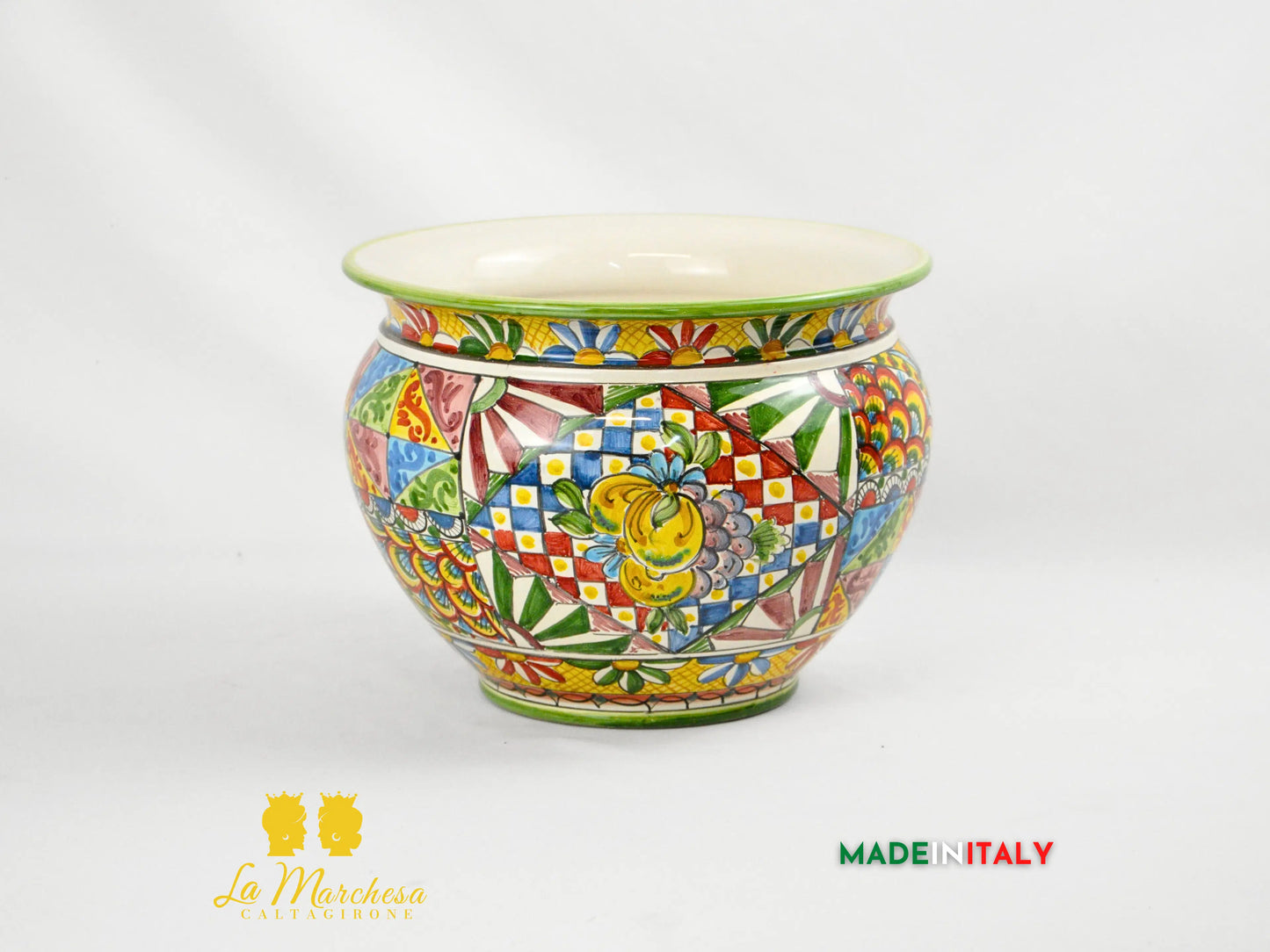 Portavaso in Ceramica di Caltagirone Carretto Siciliano - Varie Misure