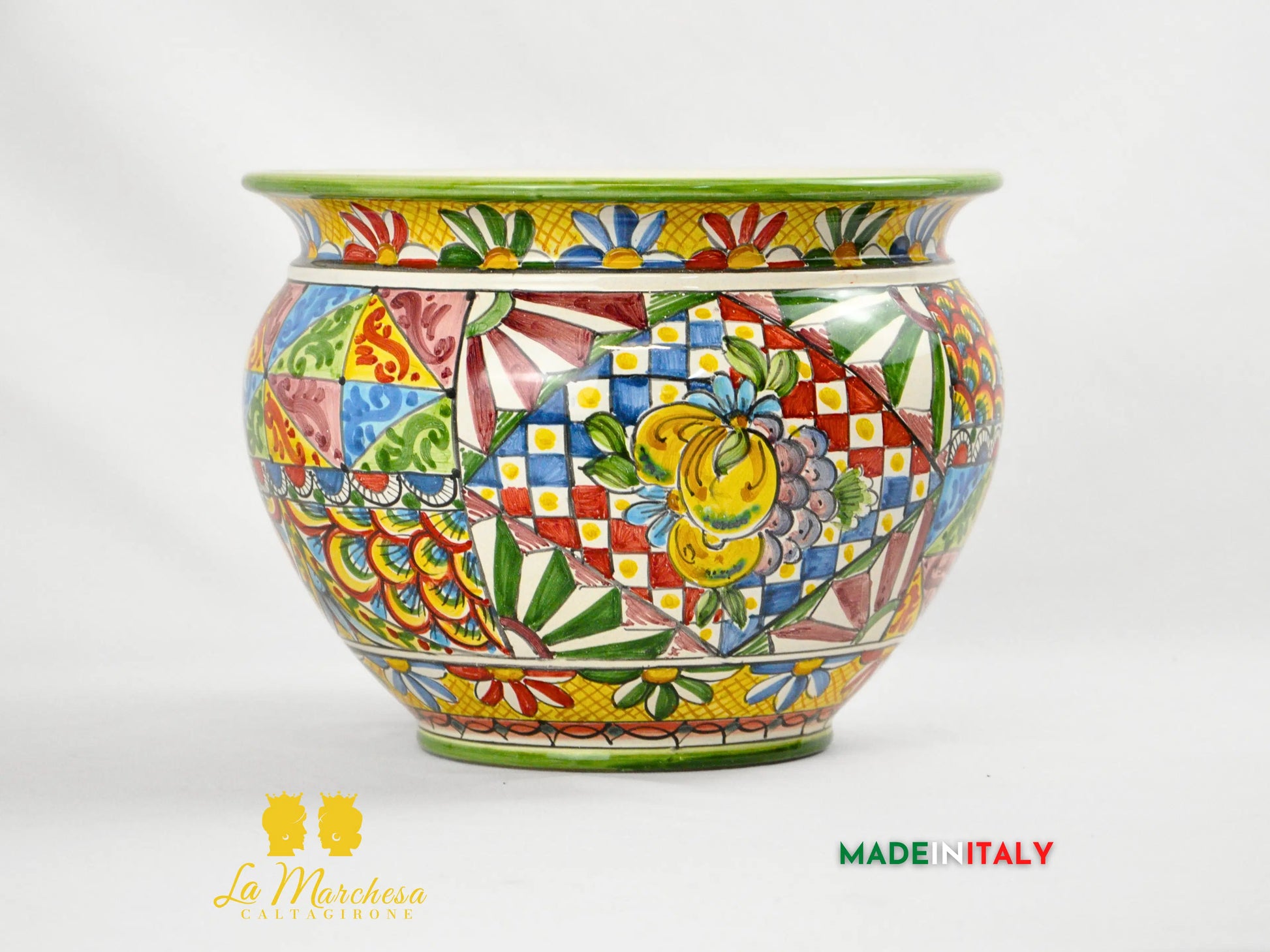 Portavaso in Ceramica di Caltagirone Carretto Siciliano - Varie Misure