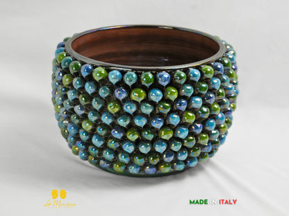 Portavasi pigna Siciliana in Ceramica di Caltagirone Madreperla 28cm senza piede - Vari Modelli