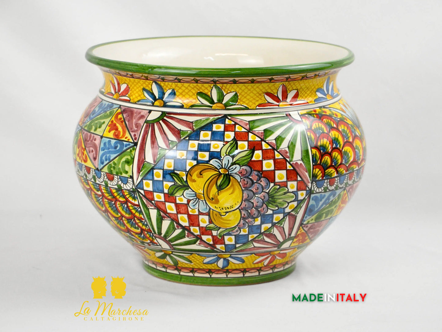 Portavaso in Ceramica di Caltagirone Carretto Siciliano - Varie Misure