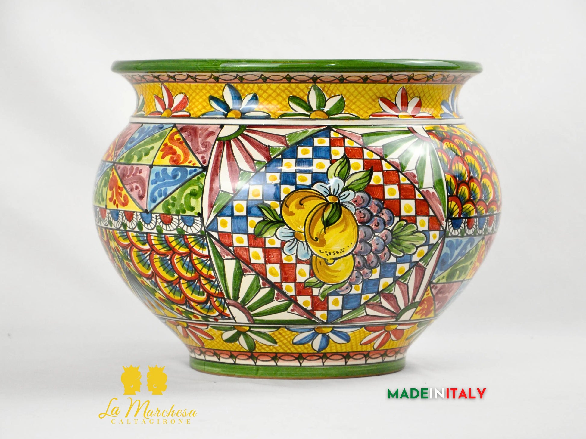 Portavaso in Ceramica di Caltagirone Carretto Siciliano - Varie Misure