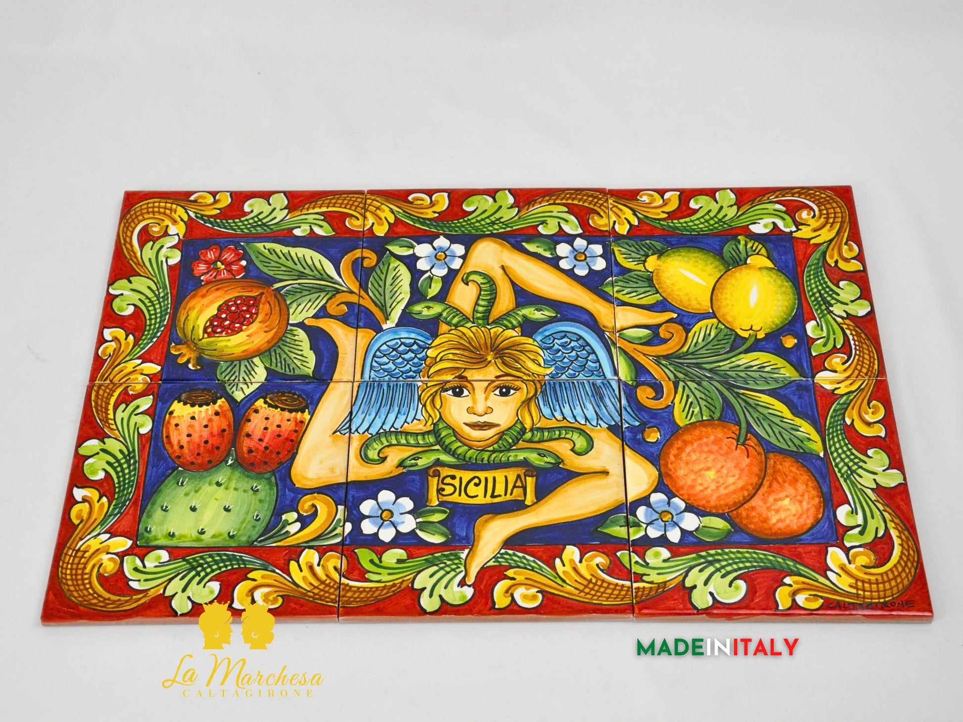 Pannello Murale Piastrelle Siciliane in Ceramica di Caltagirone - Vari Disegni