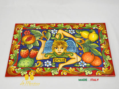 Pannello Murale Piastrelle Siciliane in Ceramica di Caltagirone - Vari Disegni
