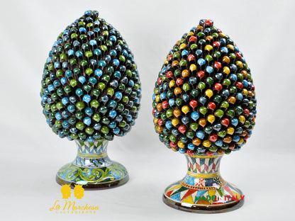Pigna Siciliana Madreperla in Ceramica di Caltagirone 42cm - Vari Decori