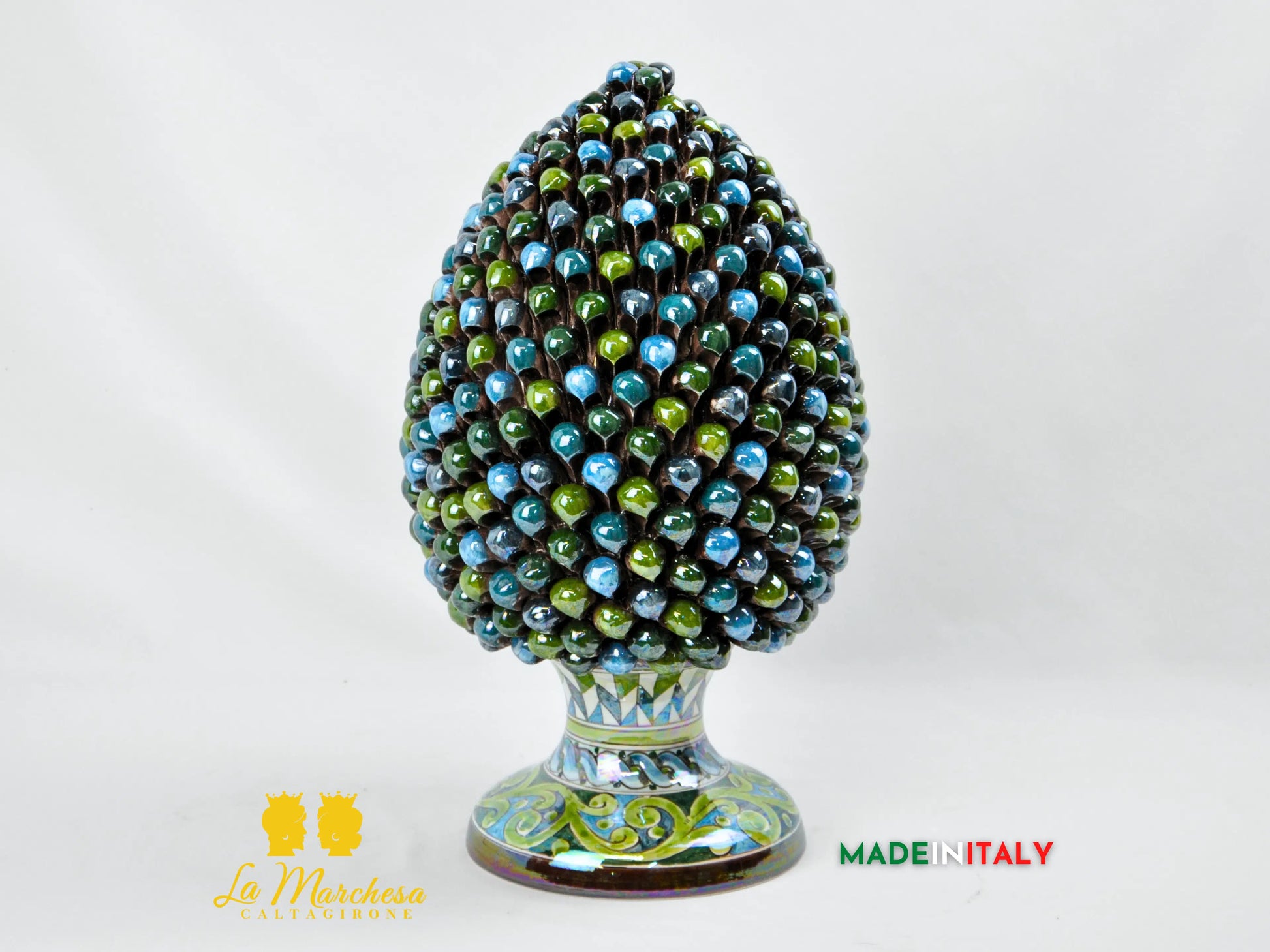 Pigna Siciliana Madreperla in Ceramica di Caltagirone 42cm - Vari Decori