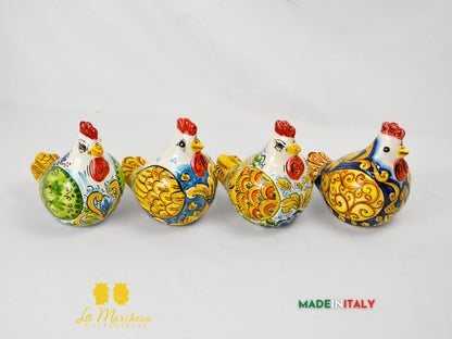 Gallina in Ceramica di Caltagirone Decorata - Varie Misure